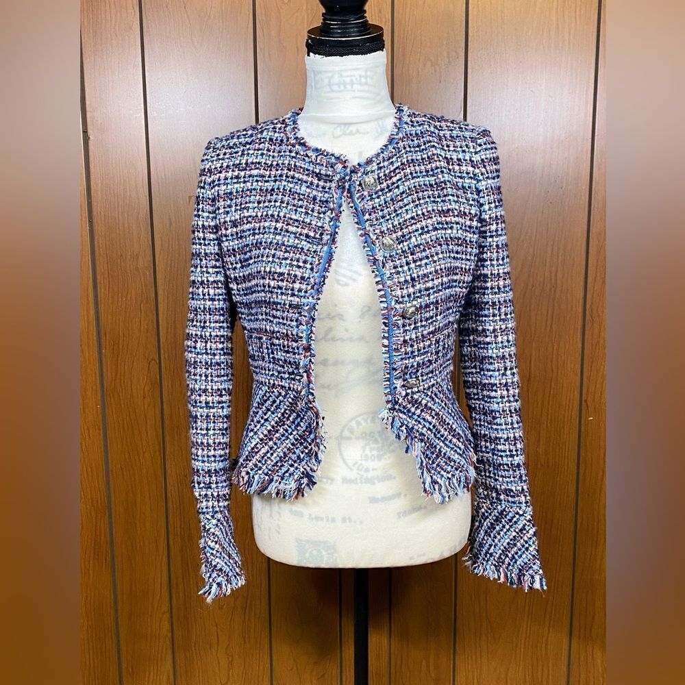 Derek Lam 10 Crosby Elizabeth Tweed Peplum Jacket size 00